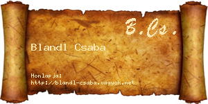 Blandl Csaba névjegykártya